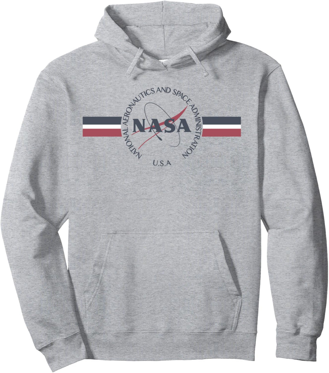 NASA Red White And Blue Banner Logo Pullover Hoodie