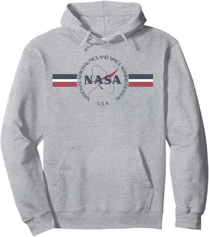 NASA Red White And Blue Banner Logo Pullover Hoodie