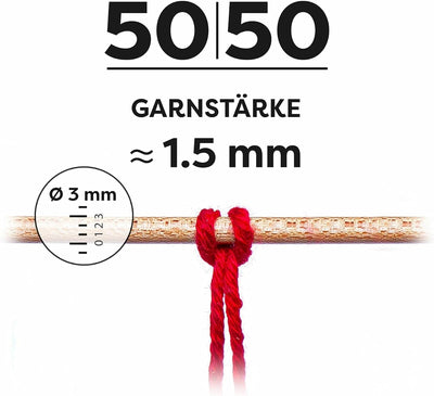 myboshi 50/50-Ganzjahres-Wolle, inkl. original myboshi Label in Lederoptik, für Oberbekleidung geeig