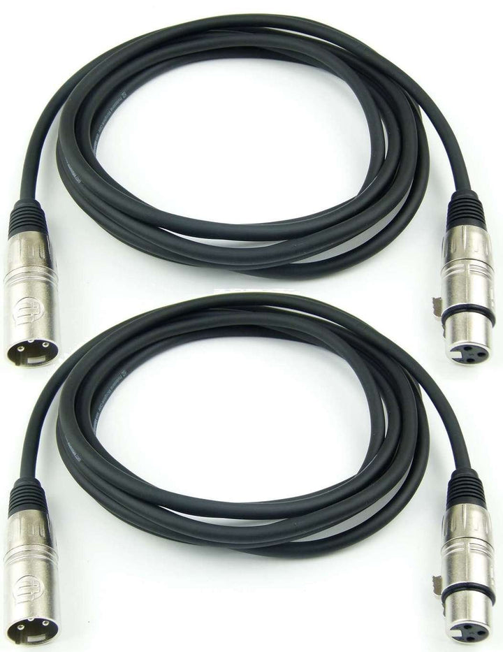 Adam Hall Cables 2 Stück K3MMF0300 Mikrofonkabel XLR female auf XLR male DMX Audio Kabel 3 pol polig