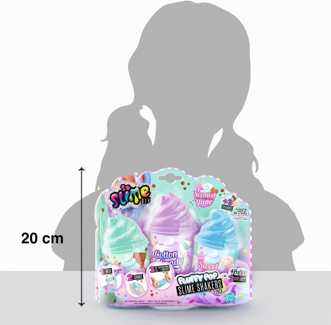 Canal Toys - So DIY-Slime Fluffy-Pack mit 3 Shakers-SSC 101, Mehrfarbig