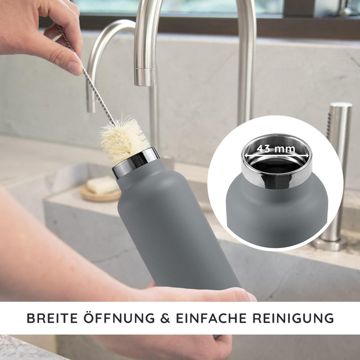 Bambaw Metall Trinkflasche 750ml, Thermosflasche 750ml Edelstahl, Schlank &amp; Auslaufsicher, Leicht zu