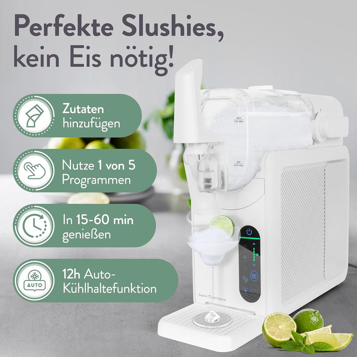 Springlane 2 Liter Slush Maschine inkl. Rezeptbuch, 5-in-1 Slushie Maschine für Slushies, Cocktails,