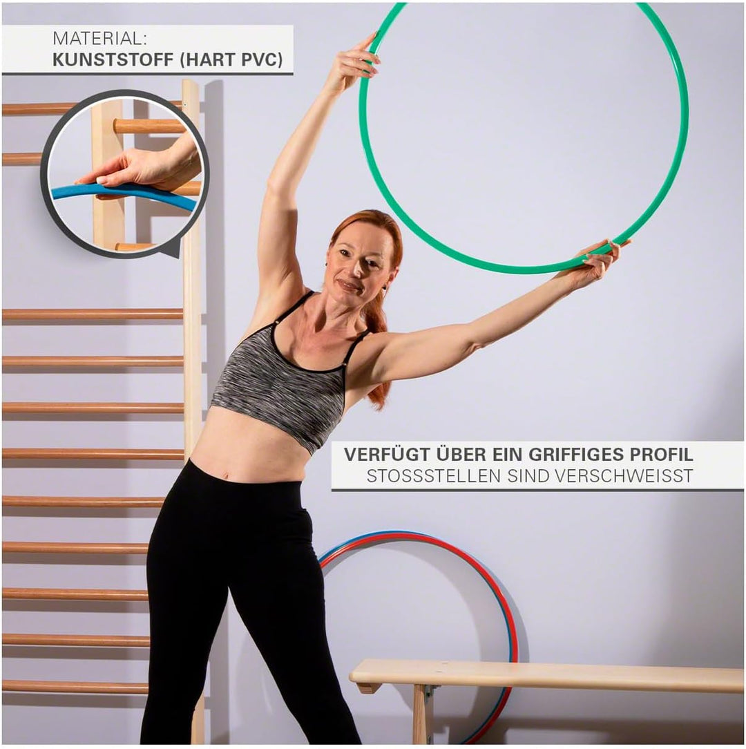 Gymnastikreifen aus Kunststoff, Set 4X, Fitnessreifen, Trainingsreifen, Turnreifen Grün, Grün