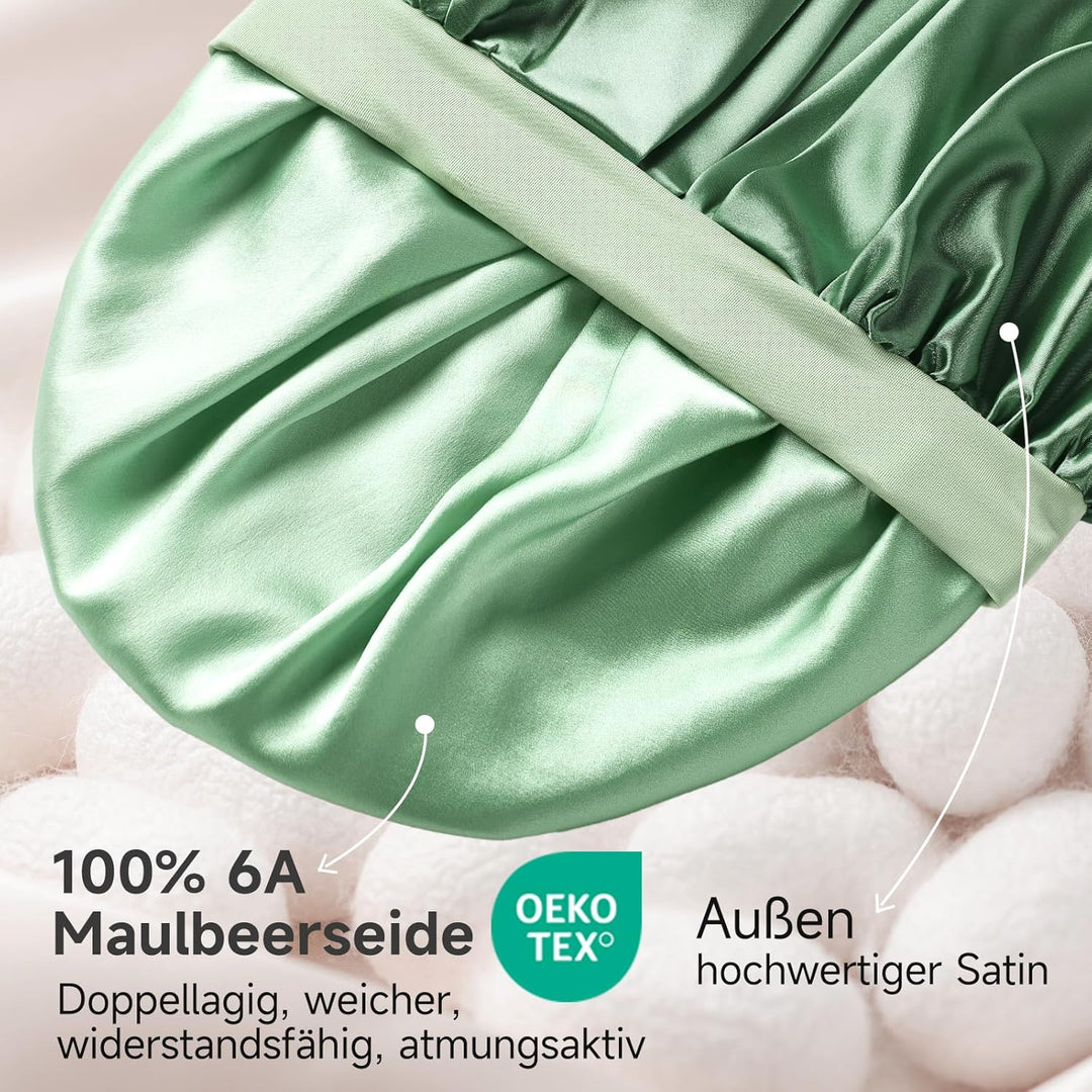 Umisleep 22 Momme Schlafhaube zum Schlafen mit Maulbeerseidenfutter, Doppelschicht Schlafmütze, Vers