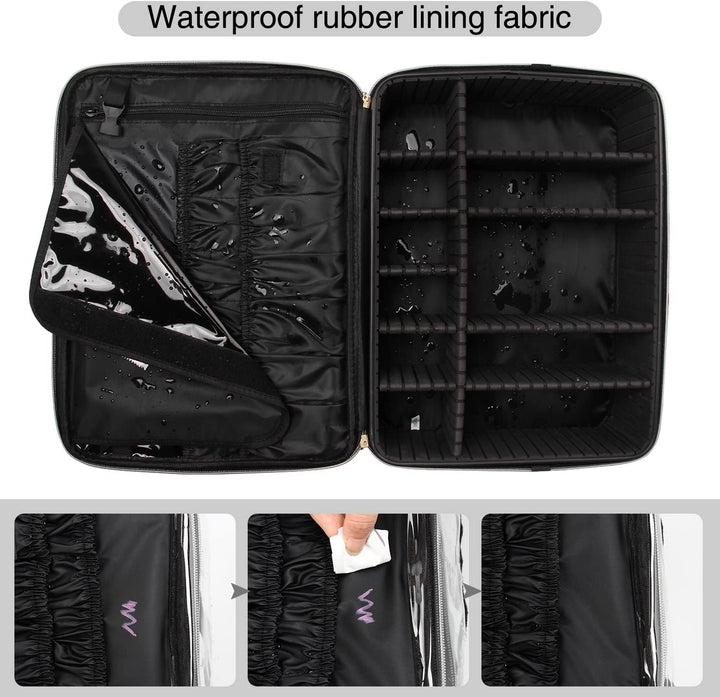Relavel Extra Gross Make-up-Koffer, Professionelle Make-up-Tasche für Reisen & Visagisten, Tragbare