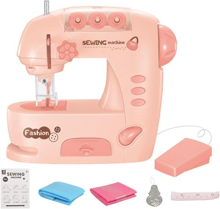 Kinder-Nähmaschine, tragbare Nähmaschine für Anfänger, Mädchen, Jungen, mit Handbuch, Tuch, Nadelein