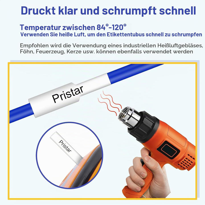 Pristar 3x Kompatibel mit Brother P-touch Schrumpfschläuche HSe-251 HSe251 HS251 HS-251 Schriftband