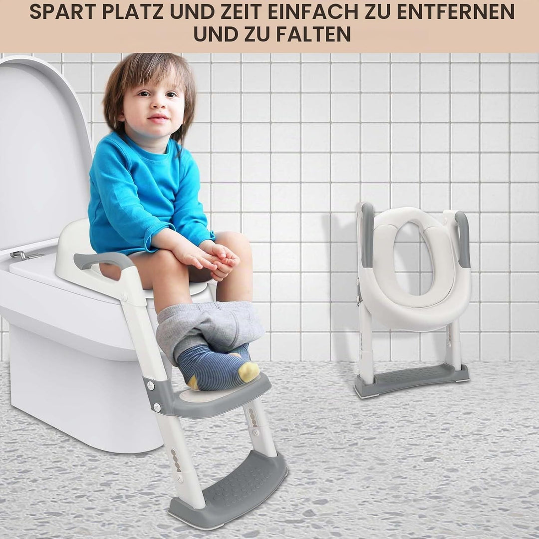 Royouzi Töpfchen Toilettensitz Baby mit Treppe, Kinder Toilettentrainer, Toilettensitz Kinder mit PU