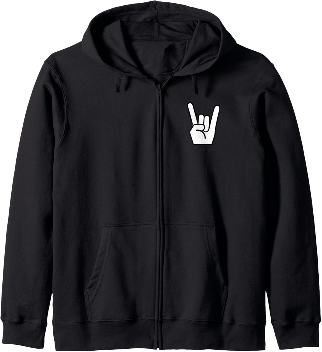 Heavy Metal Pommesgabel Hard Rock Musik Devil Horns dezent Kapuzenjacke