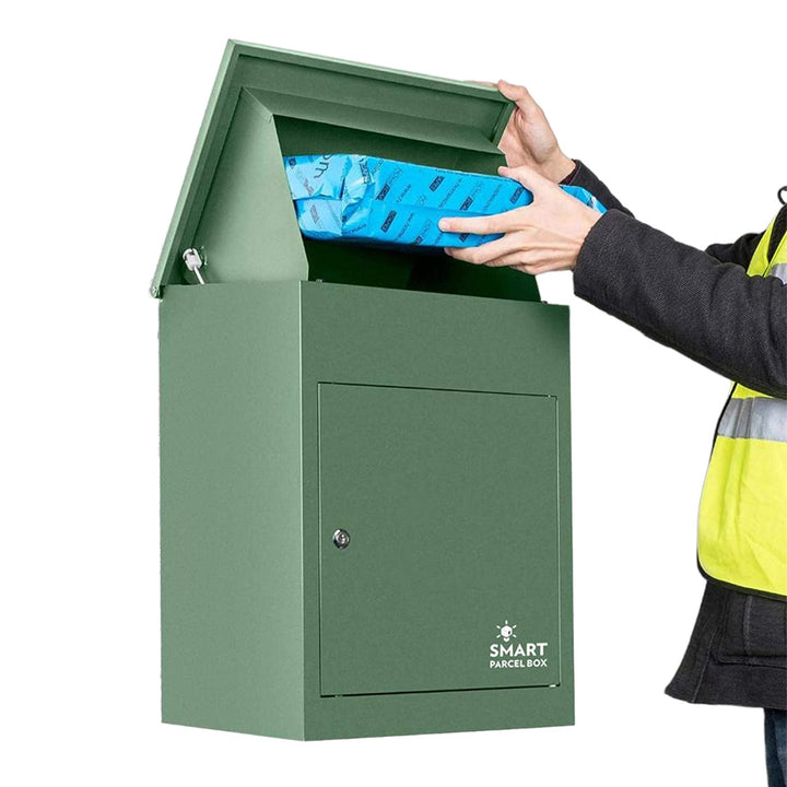 SMART PARCEL BOX Paketbox, Paketbriefkasten Wandmontage, Briefkasten mit Paketfach, Postbox für Pake