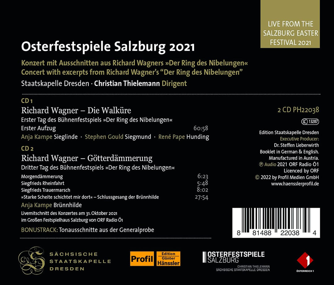 Wagner: Winterstürme-Salzburger Festspiele, Audio-CD