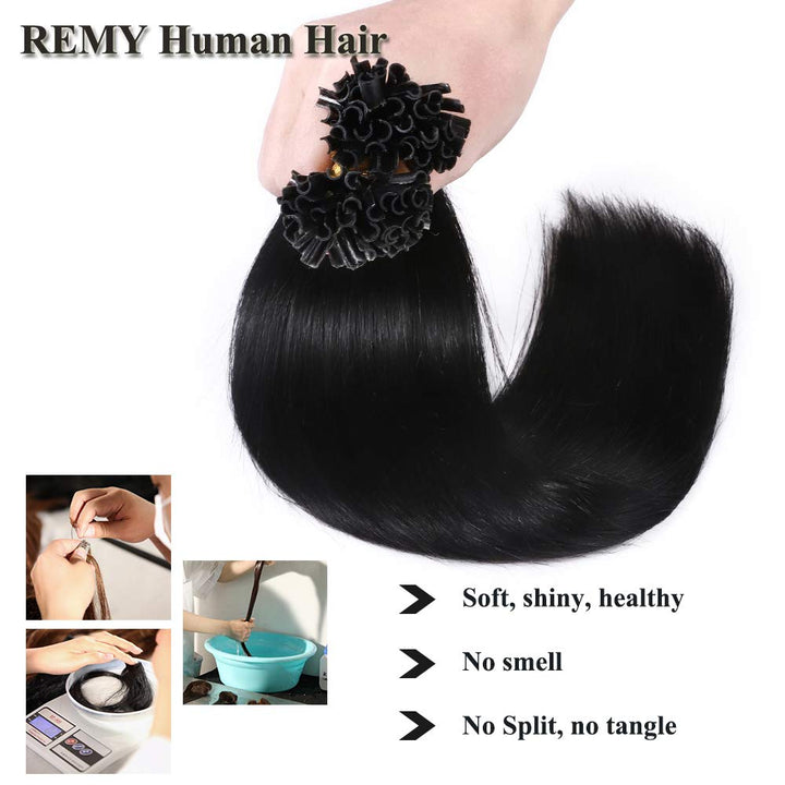 SEGO Bondings Extensions Echthaar 0.8G/Strähnen 50g Keratin U-Tip 100% Remy Human Hair Haarverlänger