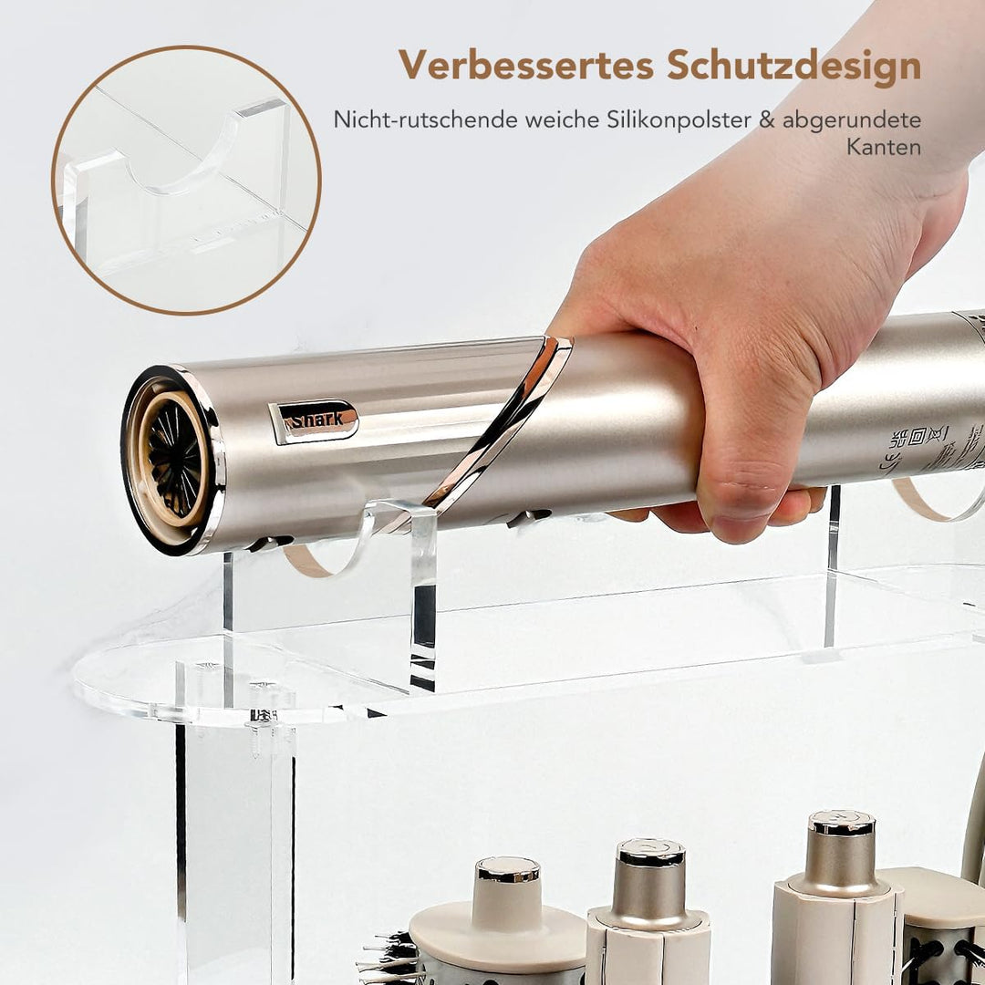 TOSAGE Acryl Organizer für Shark FlexStyle Luftstyler, 7 Fächer für Aufsätze & Diffusor, platzsparen