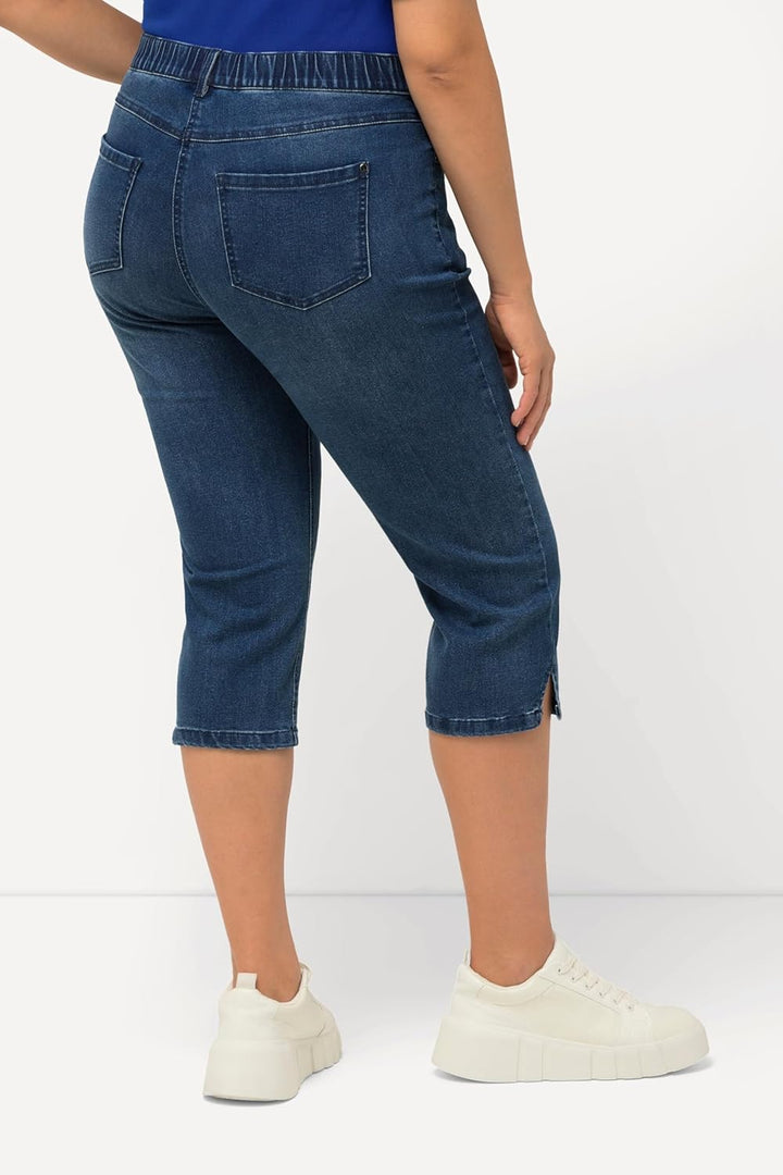 Ulla Popken Damen Freizeithose 32W / 32L Blue Denim, 32W / 32L Blue Denim