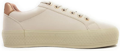 s.Oliver Damen Sneaker flach elegant mit Schnürsenkeln und Reissverschluss 37 EU Cream, 37 EU Cream