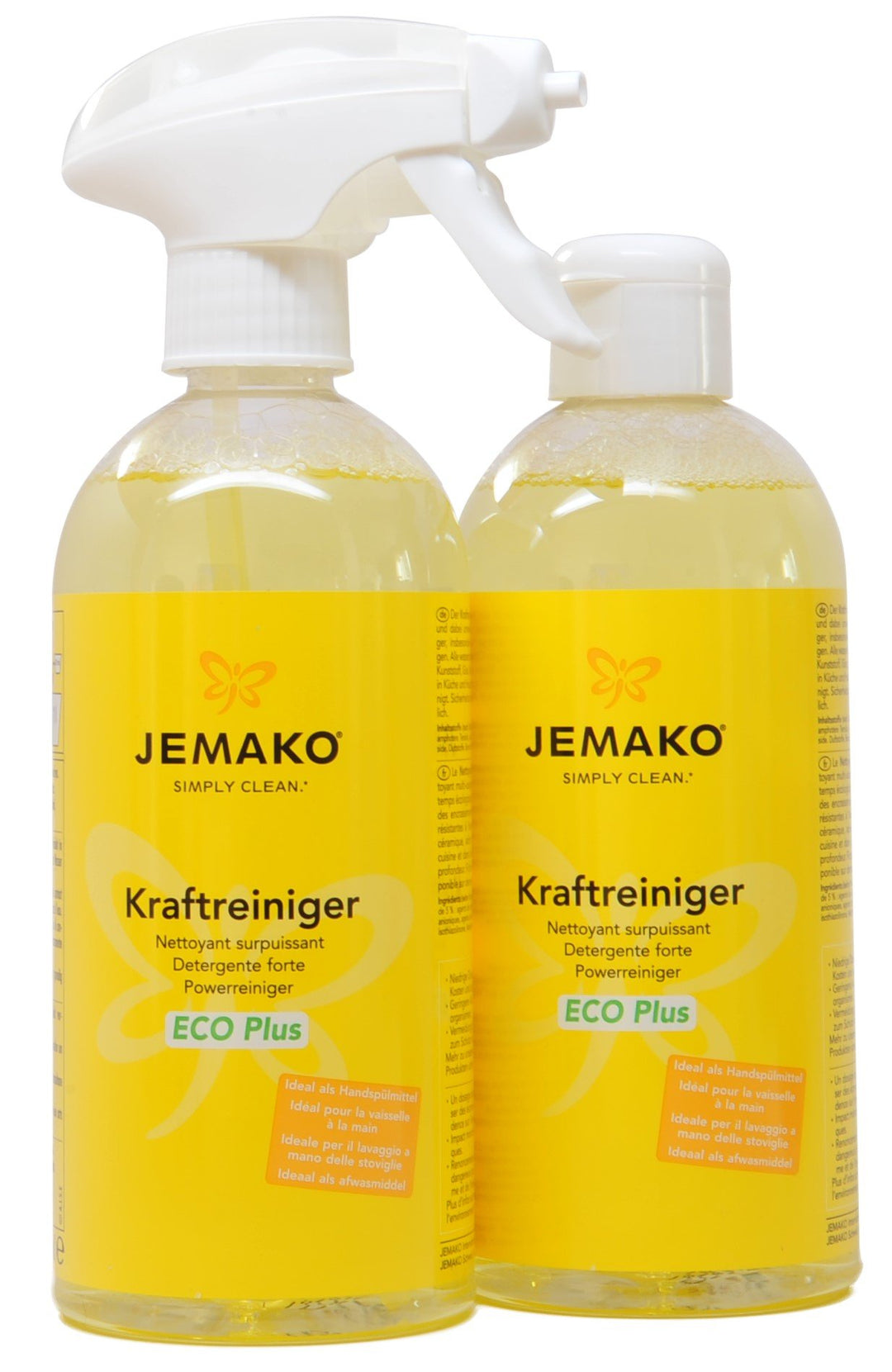 1 Liter JEMAKO Kraftreiniger ECO Plus 2 x 500 ml + Sprühpumpe