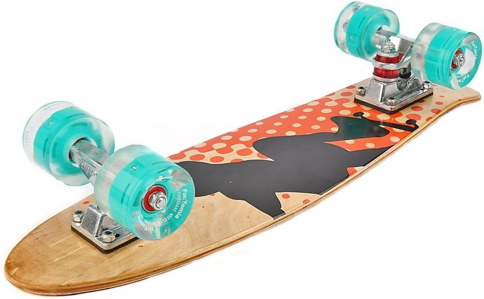 FunTomia Mini-Board Cruiser Skateboard 57cm aus 7-lagigem kanadischem Ahornholz inkl. ABEC-9 Kugella