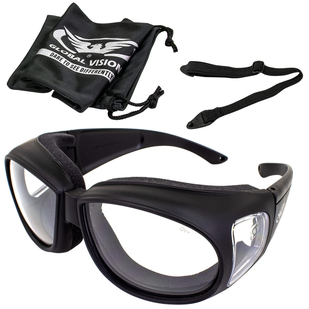 Global Vision Outfitter Motorcycle Glasses (Black Frame/Clear-Smoke Lens)