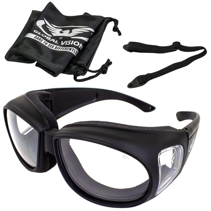 Global Vision Outfitter Motorcycle Glasses (Black Frame/Clear-Smoke Lens)