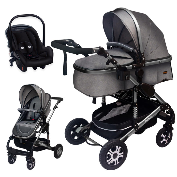 GaGaDumi Florida Kinderwagen 3 in 1 Komplettset mit Autositz - Baby Stroller 3 in 1 TÜV - Kombikinde