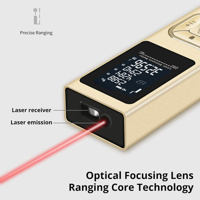 Messgerät, 100 M -Entfernungsmesser mit Umhängeband und Ladekabel, Tragbarer Tragbarer -Entfernungsm
