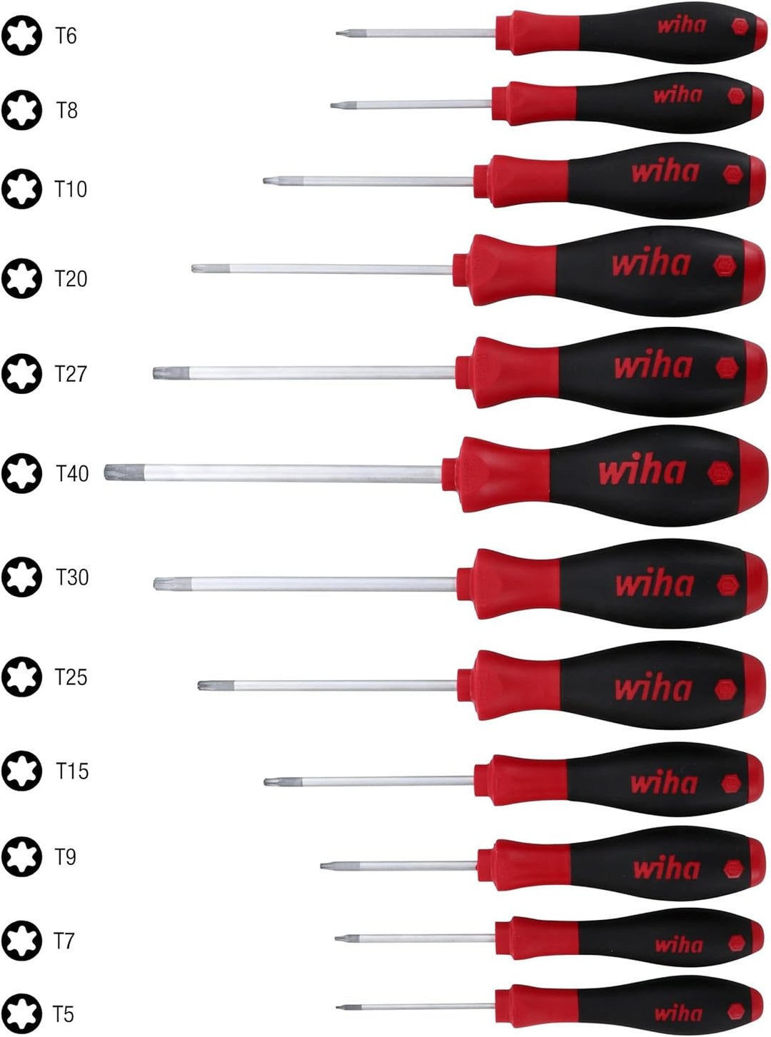 Wiha Torx-Schraubendrehersatz T5-T40, 12-teilig, mit weicher Oberfläche