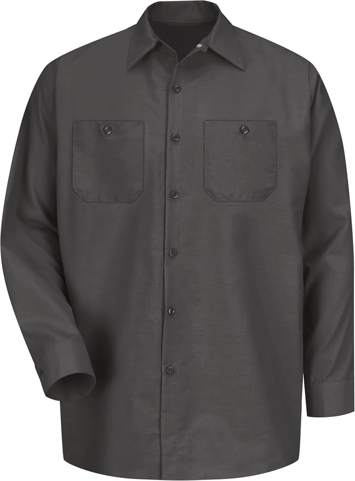 Red Kap Herren Industrial Work Shirt, Regular Fit, Long Sleeve Button-Down-Arbeitshemd S Dunkelgrau,