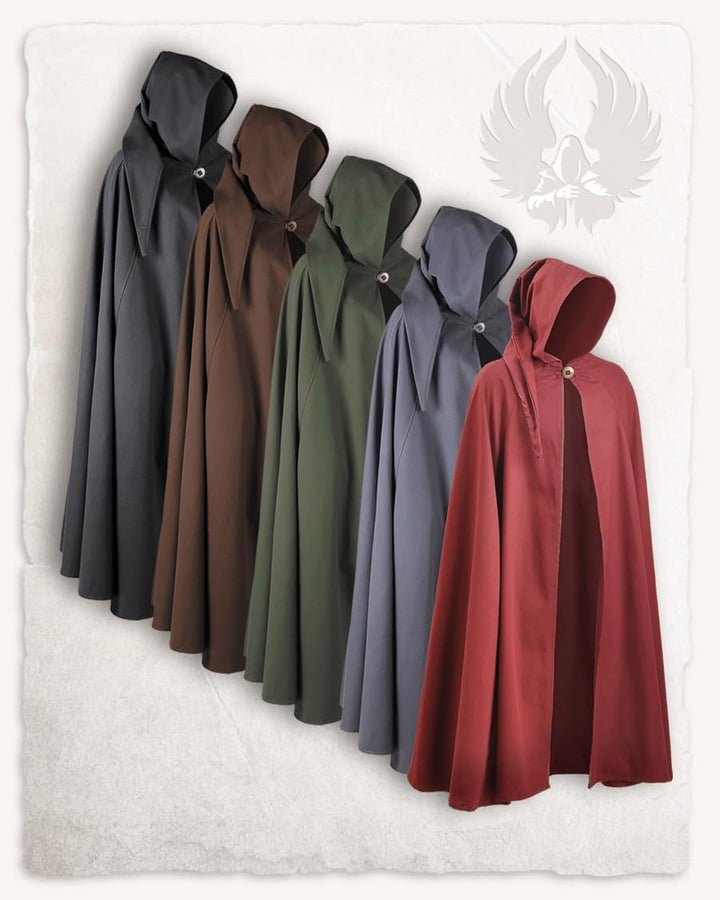 MYTHOLON Gora Umhang mit Kapuze, Kostüm aus Canvas, Mittelalter LARP, Verkleidung Damen Herren, Bord