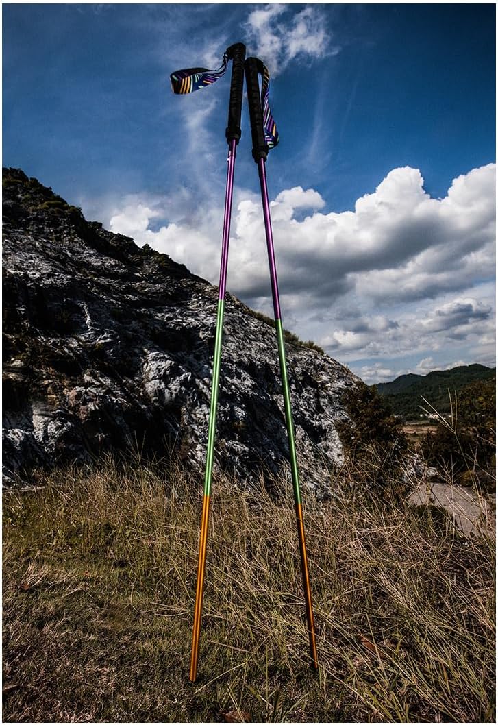AONIJIE 2-Pack Faltbar Z-Wanderstöcken ultrakompakt Trekkingstöcke für Trekking, Wanderungen, Reisen