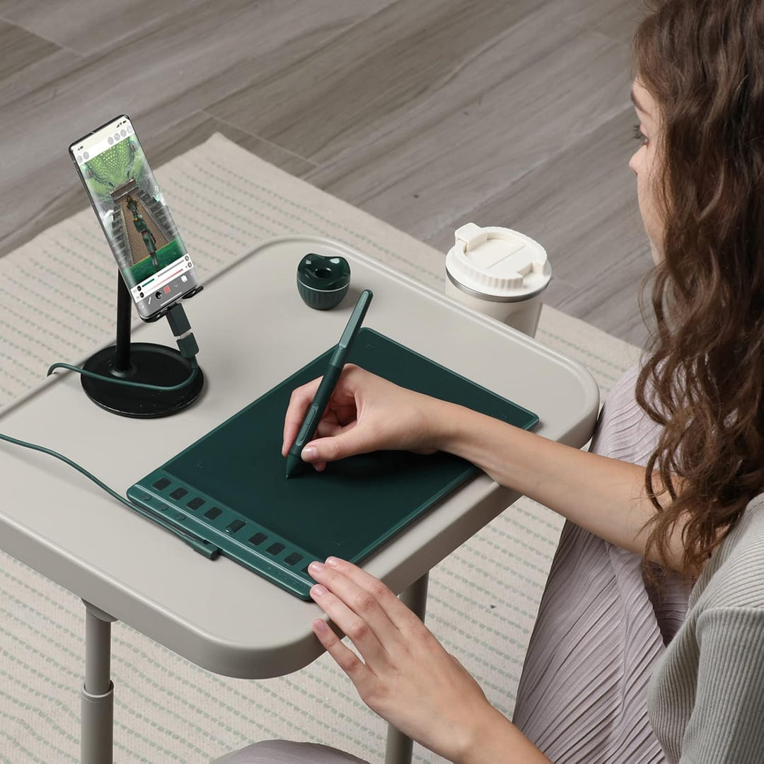 HUION Inspiroy 2 Medium Zeichen-Tablet mit Scrollrad, 8 individuellen Tasten, batteriebetriebenem Ei