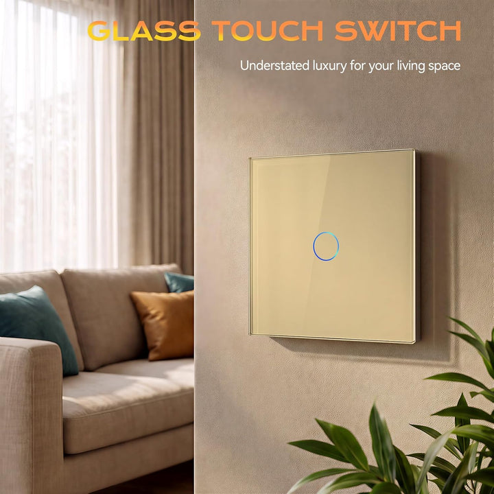 BSEED Touch Lichtschalter Glas Berührung Wandlichtschalter Standard 110V - 240V Gehärtete Kristallpl