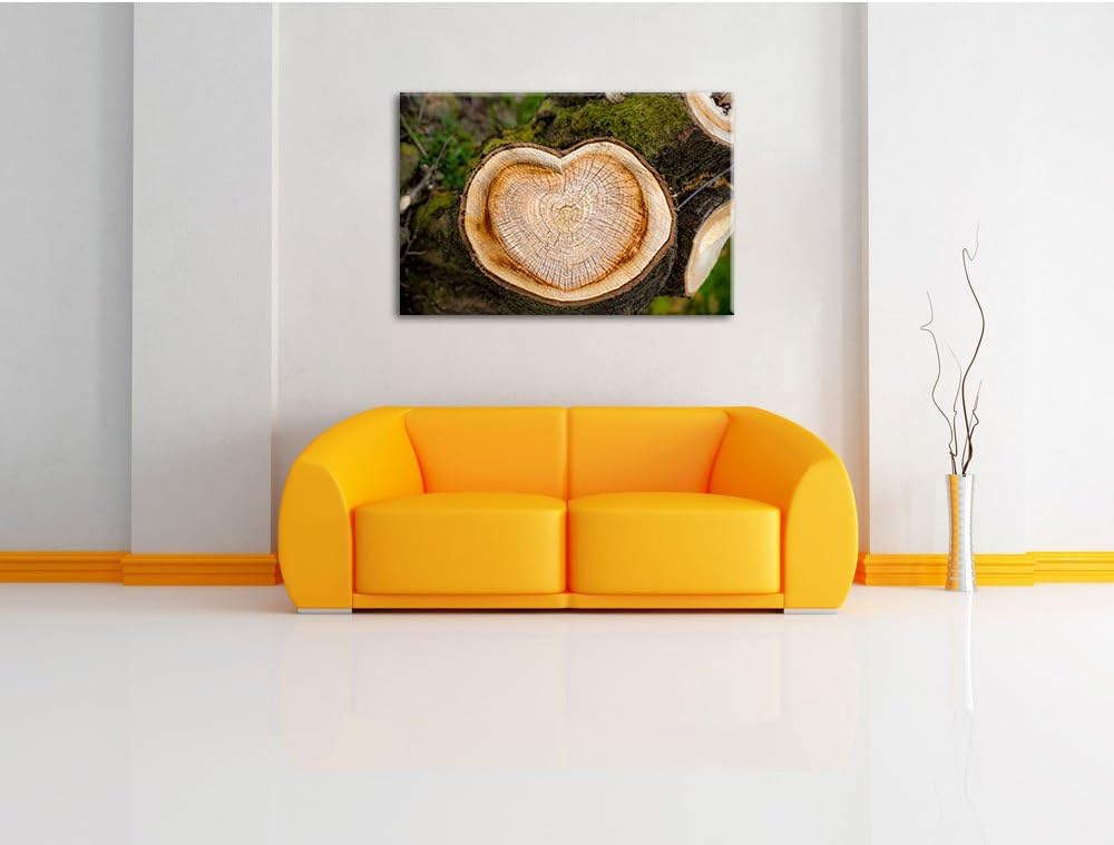 Pixxprint Jahresringe am Baumstamm als Leinwandbild/Grösse: 100x70 cm/Wandbild/Kunstdruck/fertig bes