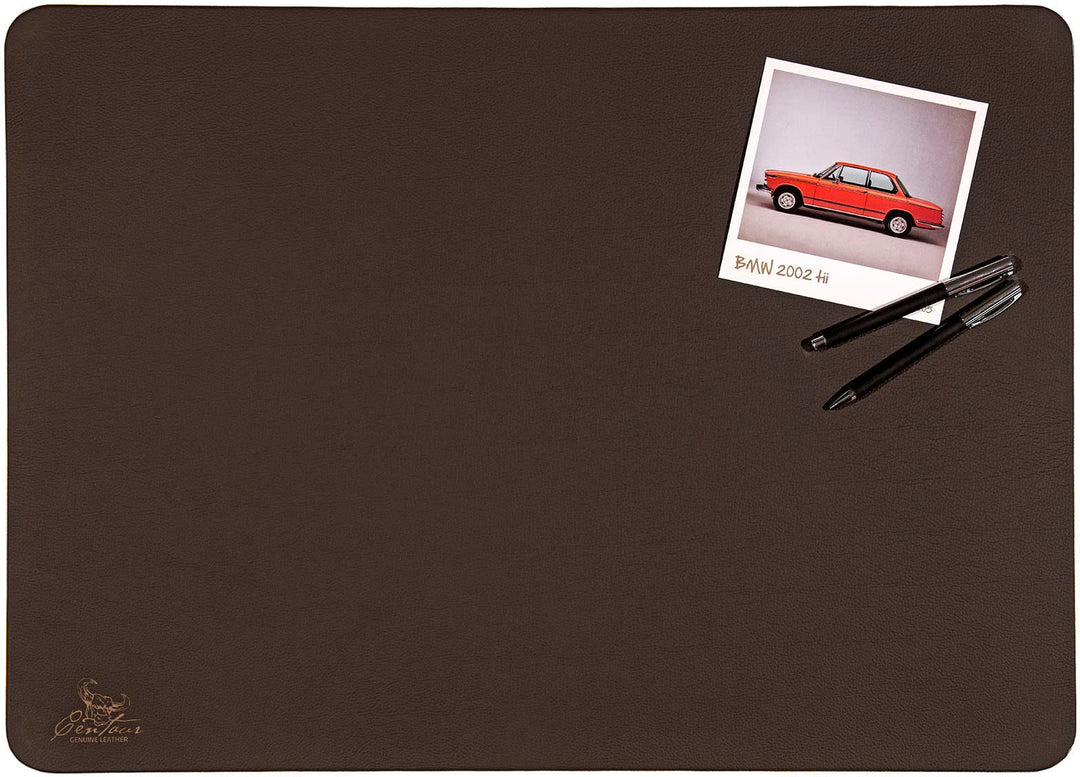 Centaur - Hochwertige Leder Schreibtischunterlage - Chocolate Braun 40x60 cm - ideal für Büro und Zu