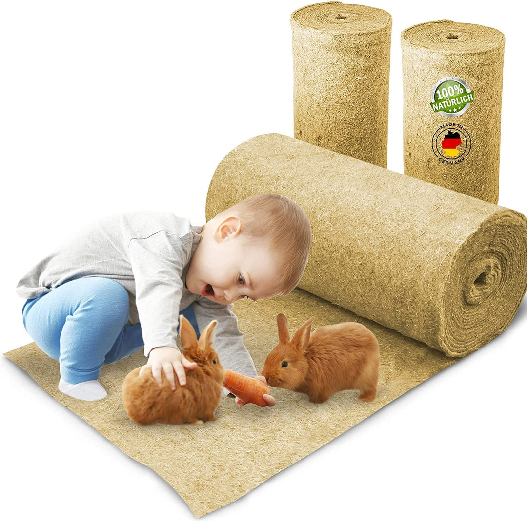 Nagerteppich aus 100% Hanf auf Rolle mit 5m Länge, 70cm Breite, 10mm dick, Hanfteppich für alle Arte