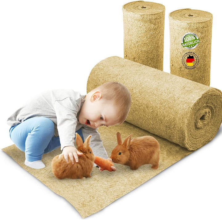 Nagerteppich aus 100% Hanf auf Rolle mit 5m Länge, 70cm Breite, 10mm dick, Hanfteppich für alle Arte