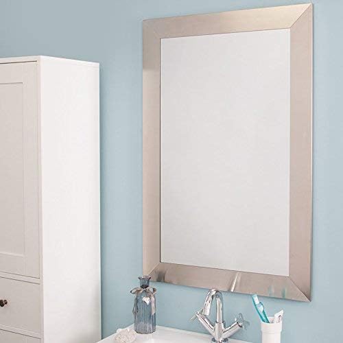 Croydex Parkgate Badezimmerspiegel Spiegel, Edelstahl, Silber, 920 x 610 x 19mm, Parkgate