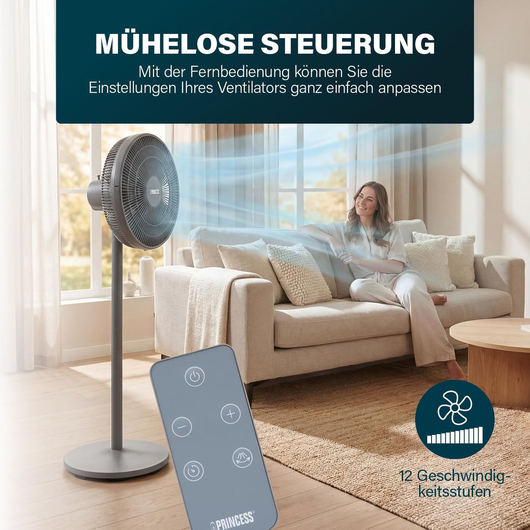 Princess Säulenventilator - Elegantes Design - 30 W - Leistungsstark, Leise, Energieeffizient - Durc