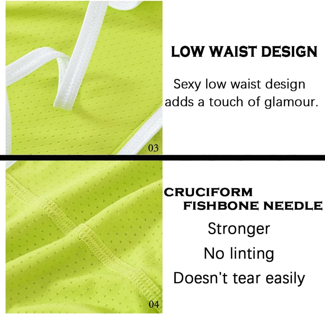 BIATWOWR Men's Briefs Sexy Men's Underwear Briefs with Big Ball Pouch Low Waistband Underpants Men 3