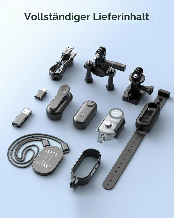 BOBLOV W4 4K Bodycam Körperkamera Mini, Body Cam mit 360° drehbarem Clip und Magnetclip, 90 Minuten
