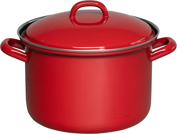 Riess, 0124-020, Fleischtopf mit Deckel 20cm, 3.5L, Classic, COLOR ROT, LBH 27,6 x 21,7 x 18,2cm, Ge
