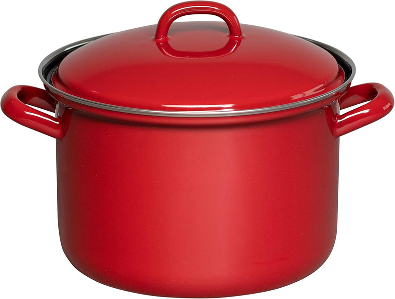 Riess, 0123-020, Fleischtopf mit Deckel 18cm, 2.5L, Classic, COLOR ROT, LBH 25,3 x 19,5 x 17,2cm, Ge
