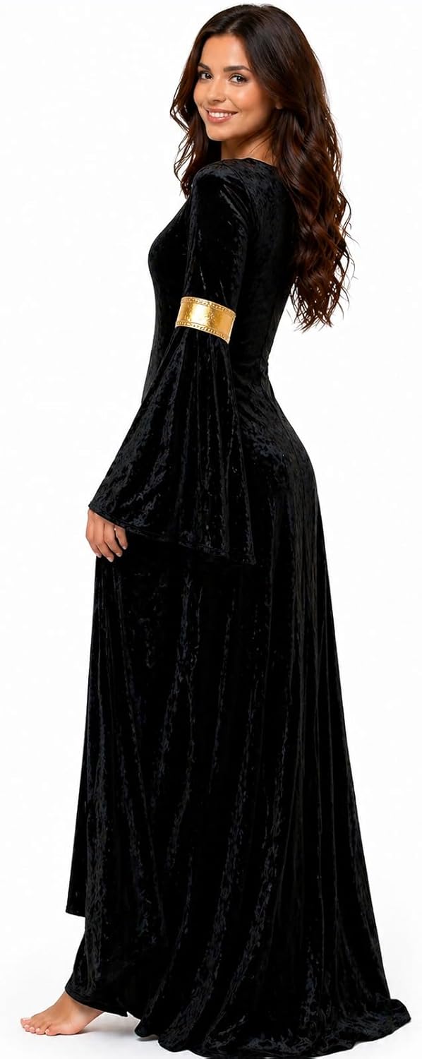 MAYLYNN 10923-M - Mittelalter Kostüm Elbentraum, Grösse L, schwarz, L
