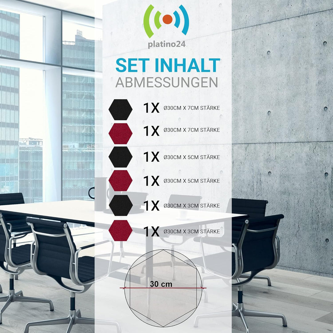 platino24 Schallabsorber COLORE aus Basotec G+ I Akustikpaneele mit Akustikfilz I 3D Wand-Paneele mi
