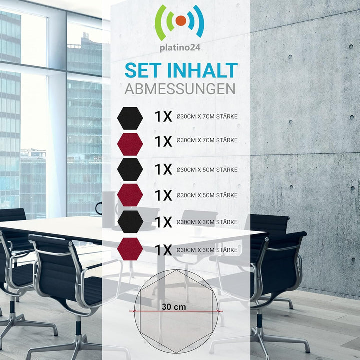 platino24 Schallabsorber COLORE aus Basotec G+ I Akustikpaneele mit Akustikfilz I 3D Wand-Paneele mi