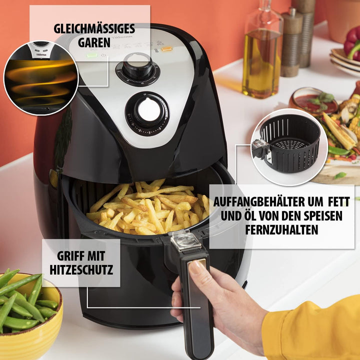 Tristar Heissluftfritteuse 4,5 L, ölfrei backen, einfache Bedienung, Überhitzungsschutz, Antihaftbes