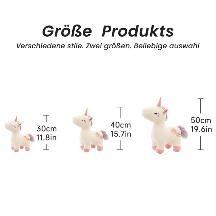 RAILONCH Plüsch Regenbogen Einhorn, Stofftier Plüschtier Kuscheltier Süss Teenager Herz Puppe Gesche