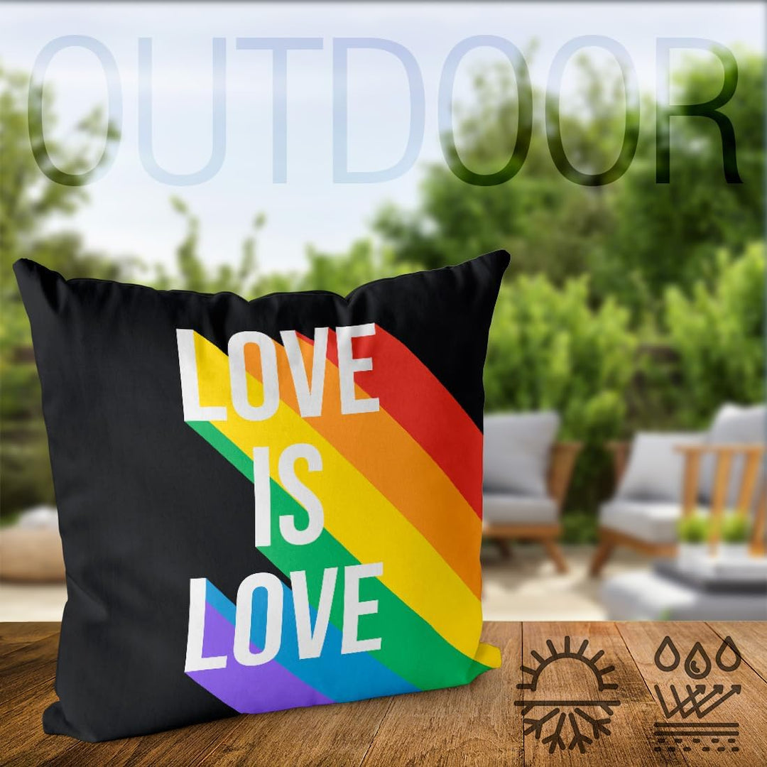 VOID Pride Love is Kissenbezug Kissenhülle Polyester wasserfest Outdoor Indoor, Kissen Grösse:50 x 5