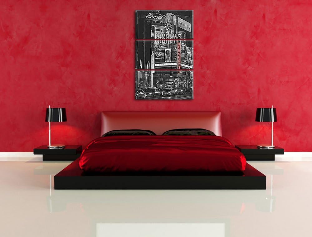berühmtes Hershey's in New York schwarz/weiss Spezial 3-Teiler Leinwandbild 120x80 Bild auf Leinwand