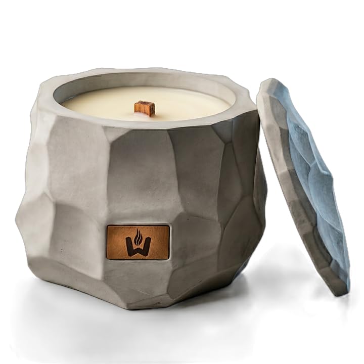 Flamestone Wachsfresser mit Dauerdocht | aus Beton made in germany | Ø16cm Outdoor Tischfeuer | Wied